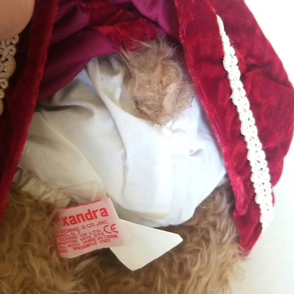 NEW Vintage Russ Berrie Alexandra Teddy Bear Plush Velveteen Dress/Hat with Tags - Picture 6 of 12
